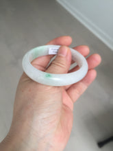Load image into Gallery viewer, 47mm certified 100% natural Type A icy watery sunny green white oval jadeite jade bangle BP47-9362