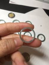 Load image into Gallery viewer, 17.7mm 7 1/2 100% natural type A icy watery green/blue icy watery Guatemala jadeite jade band ring group BP77