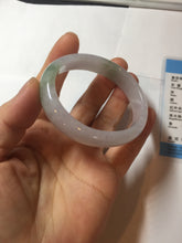 Load image into Gallery viewer, 50mm certified 100% natural Type A icy watery light green purple oval jadeite jade bangle PB208-2840