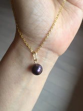 Load image into Gallery viewer, 10–10.5mm Genuine Cultured Freshwater Black Peacock Purple Pearl Pendant, High-Luster AW59 Add-On Item, Not Sold Individually
