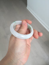 Load image into Gallery viewer, 47mm certified 100% natural Type A icy watery sunny green white oval jadeite jade bangle BP47-9362