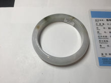 Load image into Gallery viewer, 57.7mm Certified 100% natural Type A dark green white gray purple brown jadeite jade bangle AD119-3012