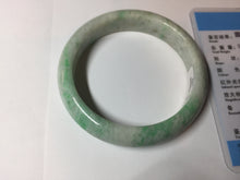 Load image into Gallery viewer, 56 mm Certified type A 100% Natural sunny green/white Jadeite bangle AY84-3462