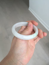 Load image into Gallery viewer, 47mm certified 100% natural Type A icy watery sunny green white oval jadeite jade bangle BP47-9362