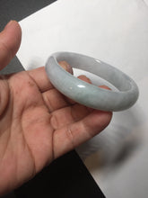 Load image into Gallery viewer, 50mm Type A 100% Natural light green/purple oval Jadeite Jade bangle BM70