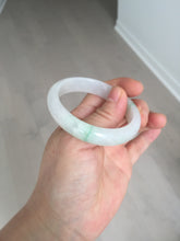 Load image into Gallery viewer, 47mm certified 100% natural Type A icy watery sunny green white oval jadeite jade bangle BP47-9362
