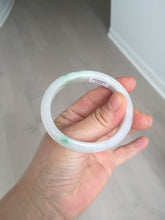 Load image into Gallery viewer, 47mm certified 100% natural Type A icy watery sunny green white oval jadeite jade bangle BP47-9362