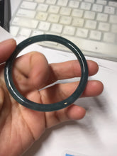 Load image into Gallery viewer, 56.2mm Certified Type A 100% Natura dark blue/green/gray/black Guatemala slim round cut Jadeite bangle PJ106-2076