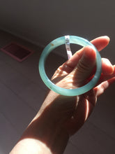 Load image into Gallery viewer, 59mm Certified Type A 100% Natural icy watery dark green/blue/gray/black Guatemala Jadeite bangle BS156-0131