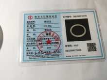 Load image into Gallery viewer, 53.7mm certified 100% Natural icy watery white gray nephrite bangle HN158-9155