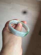 Load image into Gallery viewer, 52.5mm Certified type A 100% Natural sunny green/purple/white square Jadeite Jade bangle AX44-4717