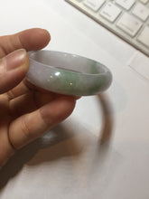 Load image into Gallery viewer, 50mm certified 100% natural Type A icy watery light green purple oval jadeite jade bangle PB208-2840
