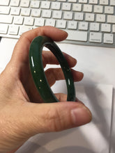 Load image into Gallery viewer, 55mm Certified 100% Natural Deep Pine Green/Black "Serene Ember Forest" Nephrite (red-skin nephrite 红皮碧玉) Bangle HT168-19-6175