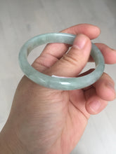 Load image into Gallery viewer, 49mm certified Type A 100% Natural icy watery light green oval Jadeite Jade bangle BQ11-3802
