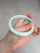 Load image into Gallery viewer, 56 mm Certified type A 100% Natural sunny green/white Jadeite bangle AY84-3462