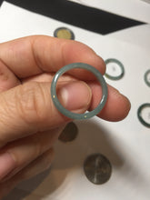 Load image into Gallery viewer, 17.7mm 7 1/2 100% natural type A icy watery green/blue icy watery Guatemala jadeite jade band ring group BP77