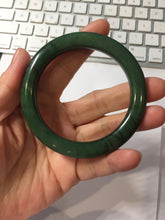 Load image into Gallery viewer, 55mm Certified 100% Natural Deep Pine Green/Black "Serene Ember Forest" Nephrite (red-skin nephrite 红皮碧玉) Bangle HT168-19-6175