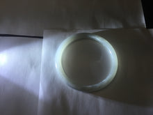 Load image into Gallery viewer, 53.7mm certified 100% Natural icy watery white gray nephrite bangle HN158-9155