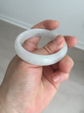 Load image into Gallery viewer, 47.5mm certified 100% natural Type A icy watery green white oval jadeite jade bangle BP46-9356