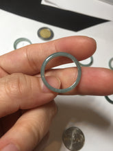Load image into Gallery viewer, 17.7mm 7 1/2 100% natural type A icy watery green/blue icy watery Guatemala jadeite jade band ring group BP77