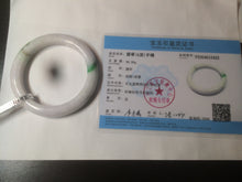Load image into Gallery viewer, 57mm certified 100% natural sunny green/white/purple jadeite jade bangle AX92-5423