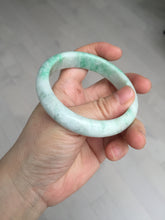 Load image into Gallery viewer, 56 mm Certified type A 100% Natural sunny green/white Jadeite bangle AY84-3462