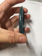Load image into Gallery viewer, 56.2mm Certified Type A 100% Natura dark blue/green/gray/black Guatemala slim round cut Jadeite bangle PJ106-2076