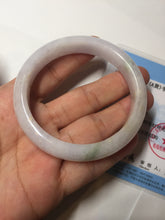 Load image into Gallery viewer, 56mm certified 100% natural type A icy watery green/purple jadeite jade bangle BN90-3561