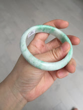 Load image into Gallery viewer, 56 mm Certified type A 100% Natural sunny green/white Jadeite bangle AY84-3462