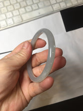 Load image into Gallery viewer, 53.7mm certified 100% Natural icy watery white gray nephrite bangle HN158-9155