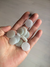 Load image into Gallery viewer, 100% Natural icy watery white/light green jadeite Jade round disc Pendant/worry stone BF99