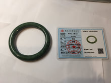 Load image into Gallery viewer, 54.8mm Certified 100% Natural Deep Pine Green/Black "Serene Ember Forest" Nephrite (red-skin nephrite 红皮碧玉) Bangle HT168-20-3847