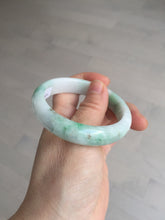 Load image into Gallery viewer, 54mm 100% natural certified sunny green/white (白底青) jadeite jade bangle BL36-5240