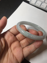 Load image into Gallery viewer, 49mm Type A 100% Natural light green oval Jadeite Jade bangle BM71