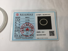 Load image into Gallery viewer, 53.9mm Certified 100% Natural icy gray (灰冰) pale pink(藕粉) slim round cut nephrite jade bangle HN159-9101