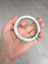 Load image into Gallery viewer, 56 mm Certified type A 100% Natural sunny green/white Jadeite bangle AY84-3462