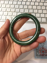 Load image into Gallery viewer, 54.8mm Certified 100% Natural Deep Pine Green/Black "Serene Ember Forest" Nephrite (red-skin nephrite 红皮碧玉) Bangle HT168-20-3847