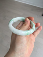 Load image into Gallery viewer, 54mm 100% natural certified sunny green/white (白底青) jadeite jade bangle BL36-5240