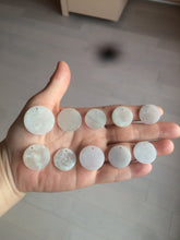 Load image into Gallery viewer, 100% Natural icy watery white/light green jadeite Jade round disc Pendant/worry stone BF99