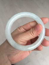 Load image into Gallery viewer, 57.7mm certified 100% natural type A icy watery light green white round cut jadeite jade bangle BS84-(1100)