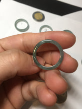 Load image into Gallery viewer, 17.7mm 7 1/2 100% natural type A icy watery green/blue icy watery Guatemala jadeite jade band ring group BP77