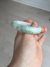 Load image into Gallery viewer, 54mm 100% natural certified sunny green/white (白底青) jadeite jade bangle BL36-5240
