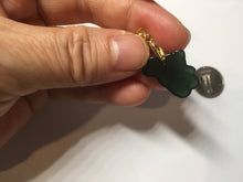 Load image into Gallery viewer, Type A 100% Natural Dark Green Black Guatemala Jadeite Jade Cute Baby Bear with Heart Balloon Pendant BH118
