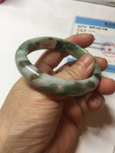 Load image into Gallery viewer, 50.5mm Certified type A 100% Natural sunny green dark green brown with green floating flowers oval Jadeite Jade bangle PD130-6295