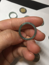 Load image into Gallery viewer, 17.7mm 7 1/2 100% natural type A icy watery green/blue icy watery Guatemala jadeite jade band ring group BP77