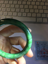 Load image into Gallery viewer, 54.8mm Certified 100% Natural Deep Pine Green/Black "Serene Ember Forest" Nephrite (red-skin nephrite 红皮碧玉) Bangle HT168-20-3847