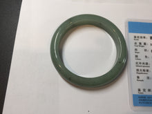 Load image into Gallery viewer, 57.5mm Certified Type A 100% Natural Oily Dark Green Gray Black(油青) Jadeite Jade Bangle PE106-7160