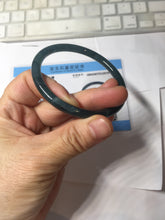 Load image into Gallery viewer, 56.2mm Certified Type A 100% Natura dark blue/green/gray/black Guatemala slim round cut Jadeite bangle PJ106-2076