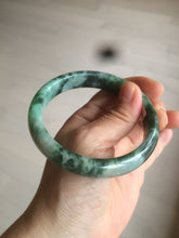 Load image into Gallery viewer, 57.5mm Certified Type A 100% Natural Oily Dark Green Gray Black(油青) Jadeite Jade Bangle PE106-7160