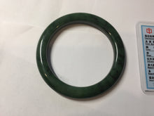 Load image into Gallery viewer, 56.8mm Certified 100% Natural Deep Pine Green/Black "Serene Ember Forest" Nephrite (red-skin nephrite 红皮碧玉) Bangle HT168-21-3866
